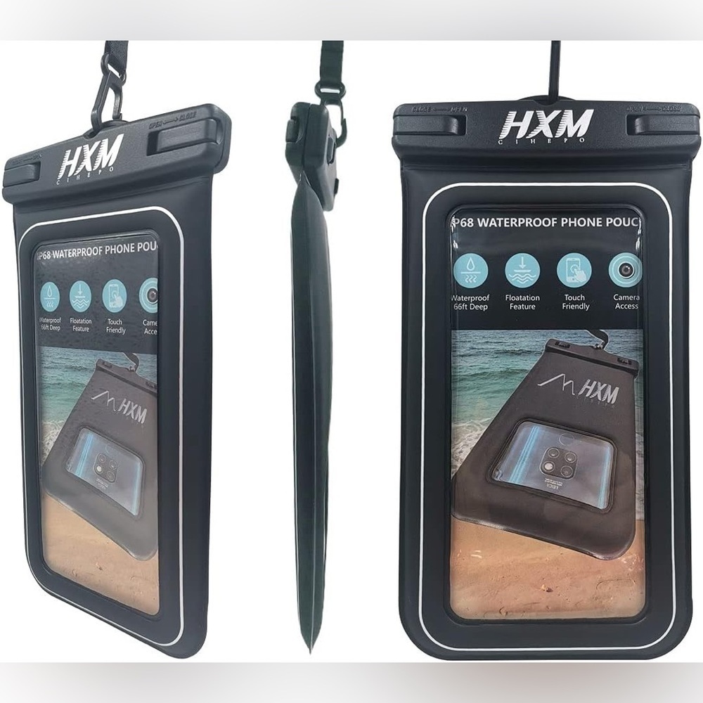 2 Pack Waterproof Phone Pouch, Upgraded Foam-pad Shockproof Phone Case